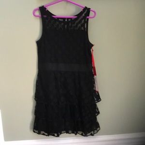 Black polka dot dress